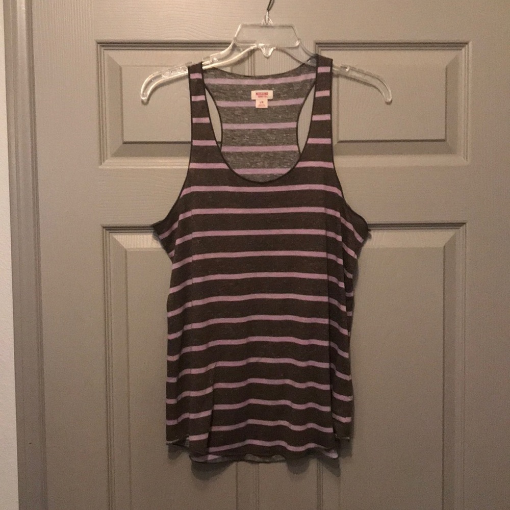 Target purple & grey/green striped tank